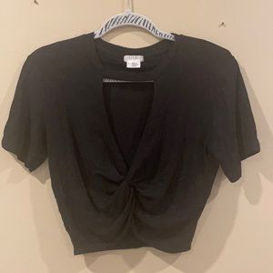 Cropped black urban outfitters tee